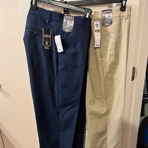 TWO - Brand New with Tags Cremiux Club 38 Performance Slacks Navy & Khaki 36x32